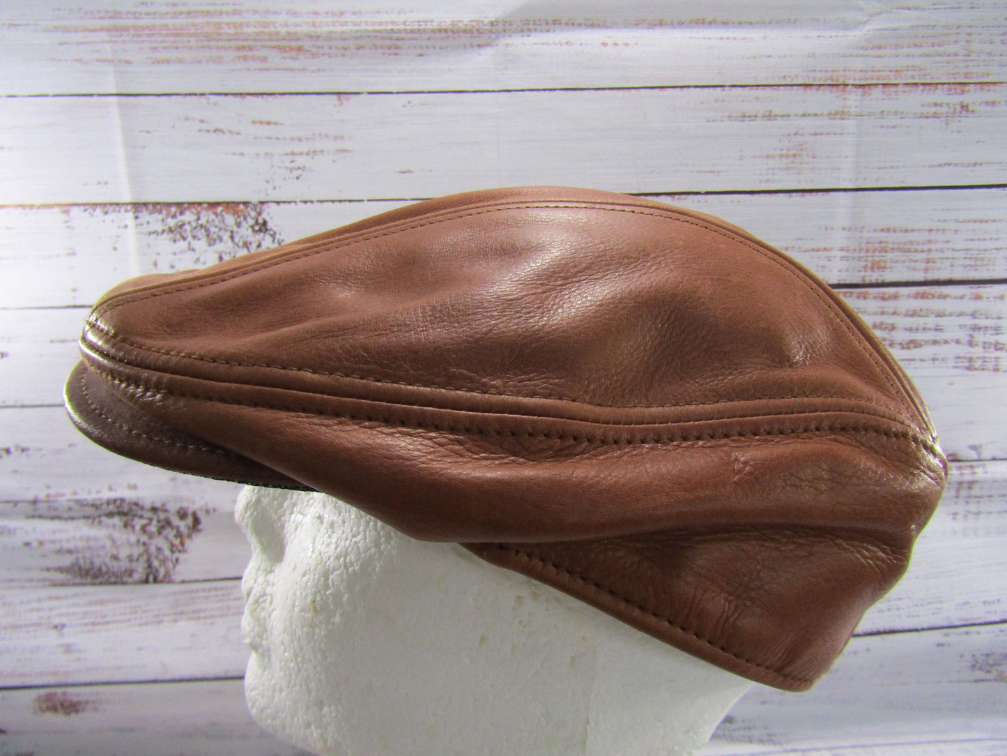 Goorin Bros Chandler Fields Men's Whiskey Leather Newsboy Cabbie Flat Cap