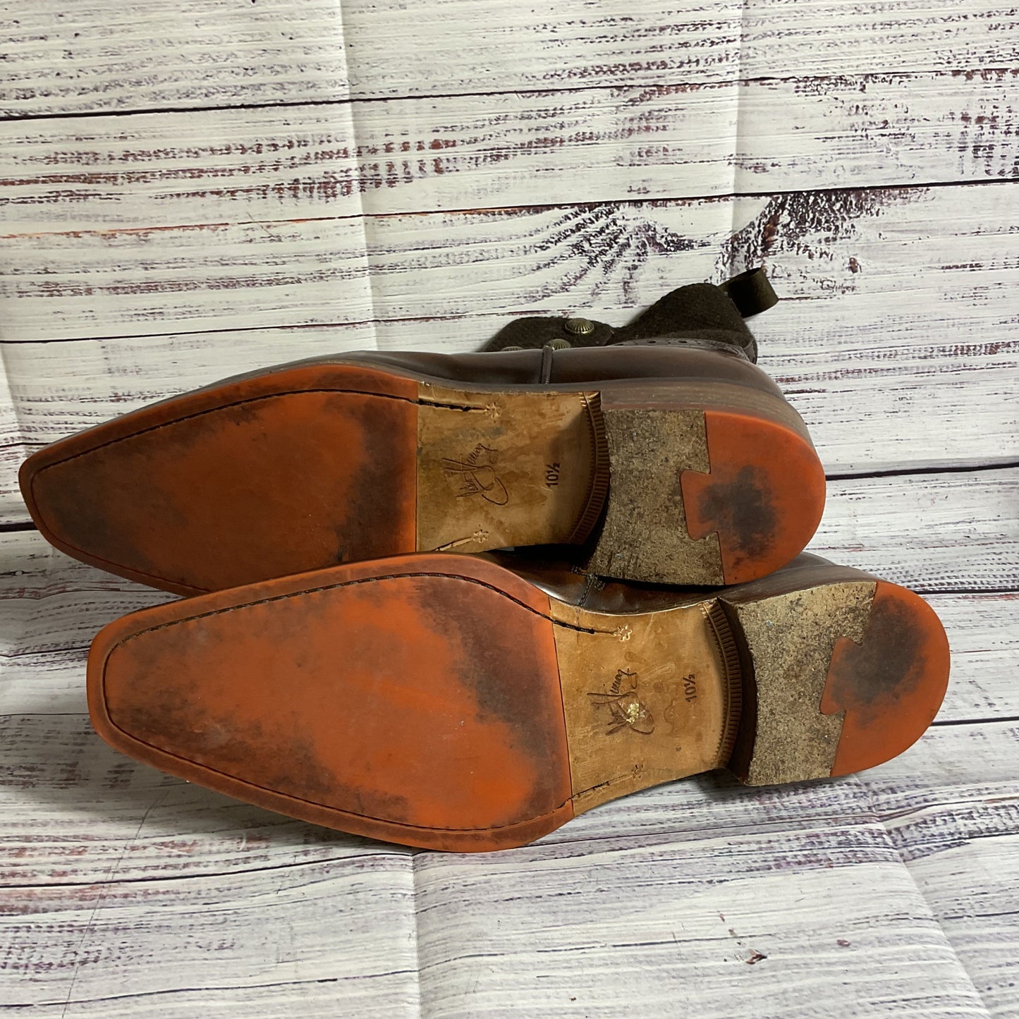 JOHN FLUEVOG Rufus Magoo Quincy Men's Brown Balmoral Boots- SZ 10.5