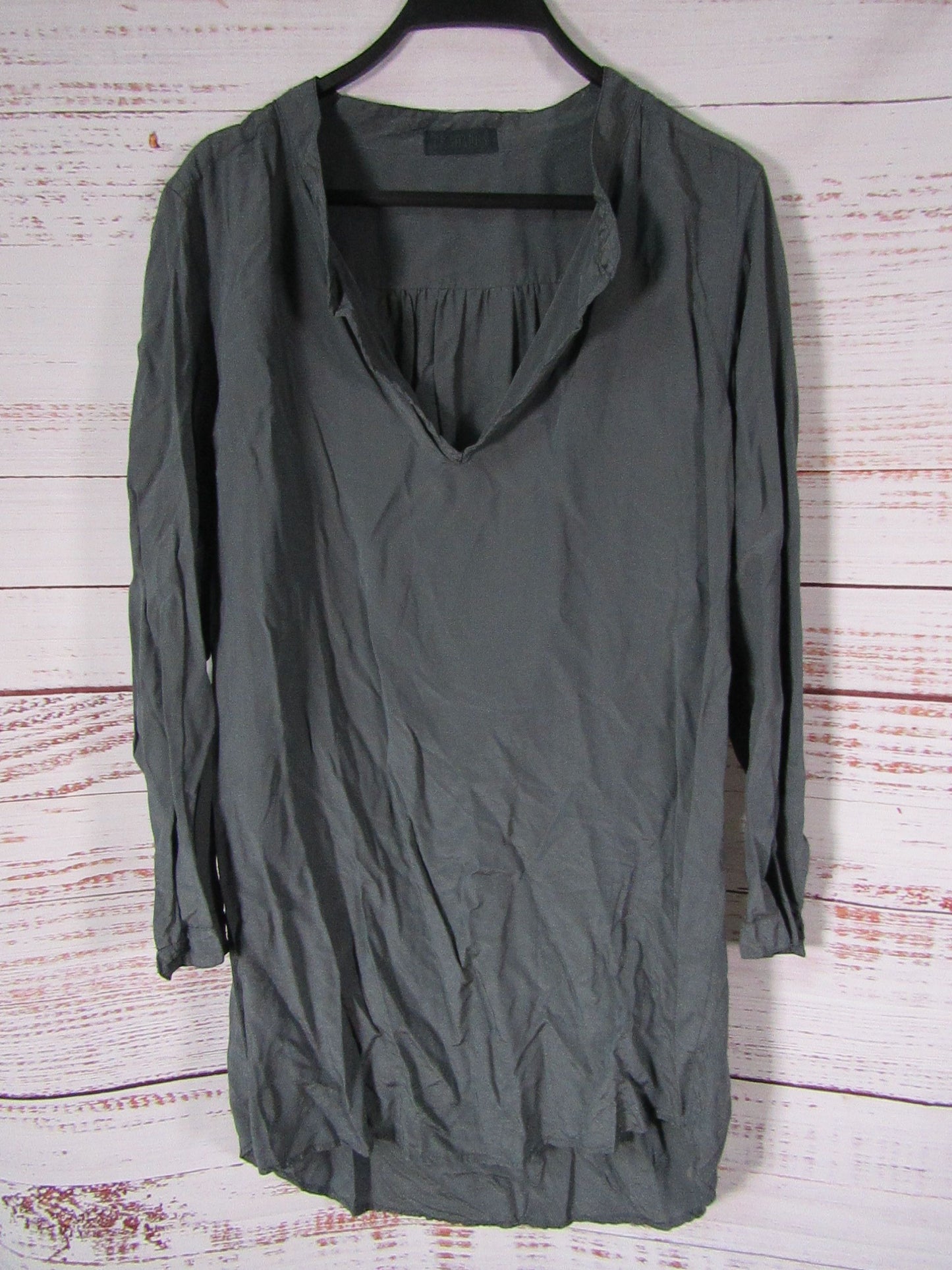 CP Shades Women's Gray V-Neck Tunic Blouse Size S