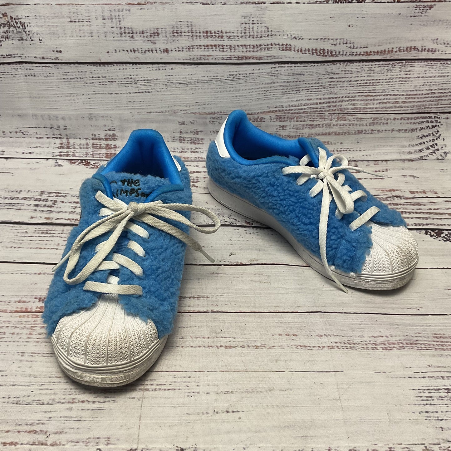 adidas X The Simpsons Superstar Marge Blue Sneaker Athletic Shoe Kids 13.5
