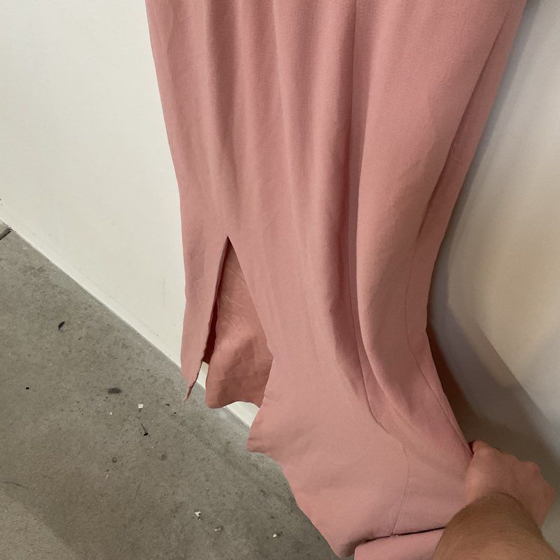 NWT Dress the Population Sandra Blush Crepe Trumpet Slit Dress - Women's Size L