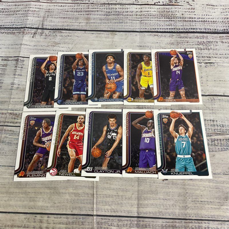 Lot Of 34 Topps 2025 Basketball Cards Rookie Foil Holo Flagg Kalkbrenner Fears