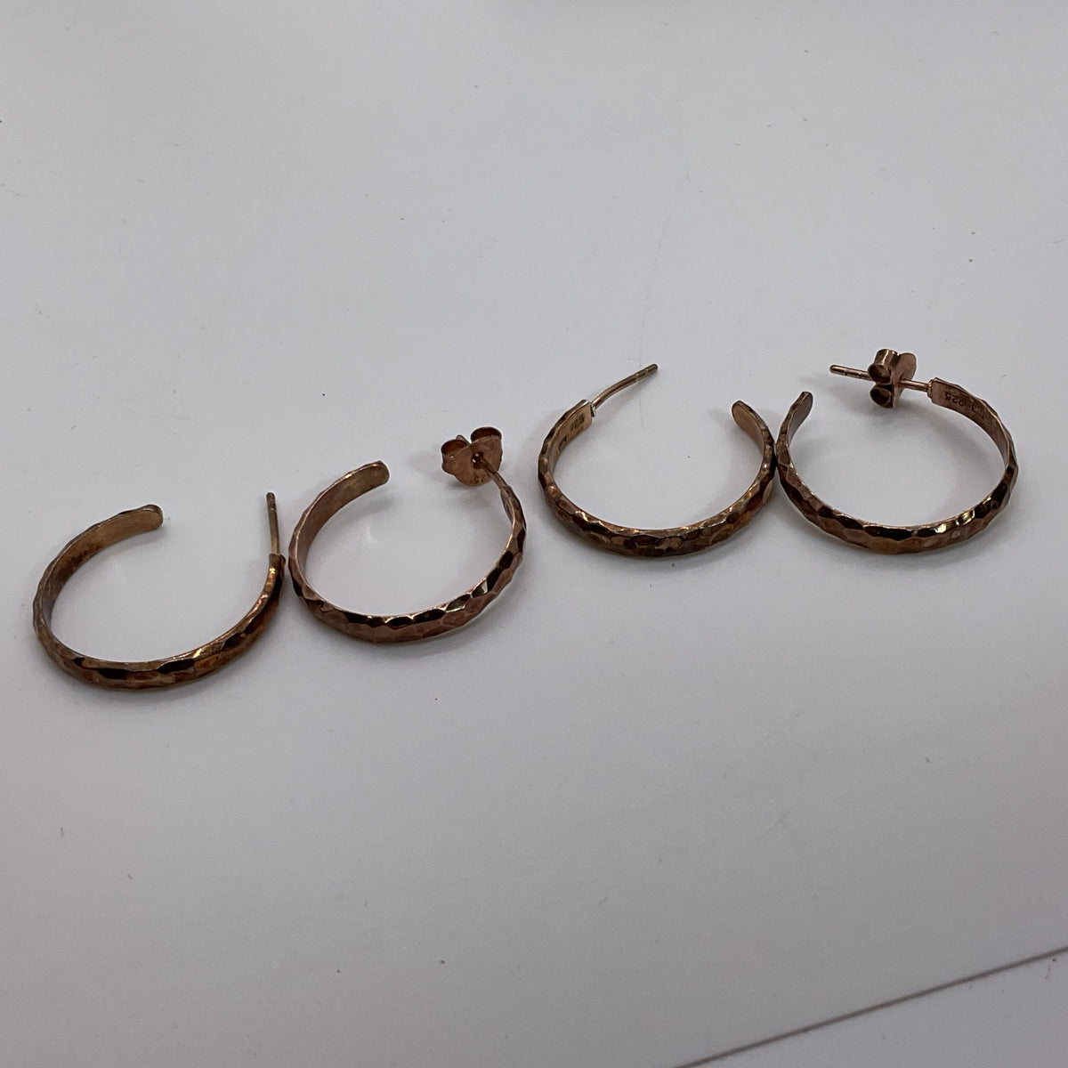 2 Pair of Sterling Silver 18k Gold Plated 20mm Hoop Earrings- 7.76g
