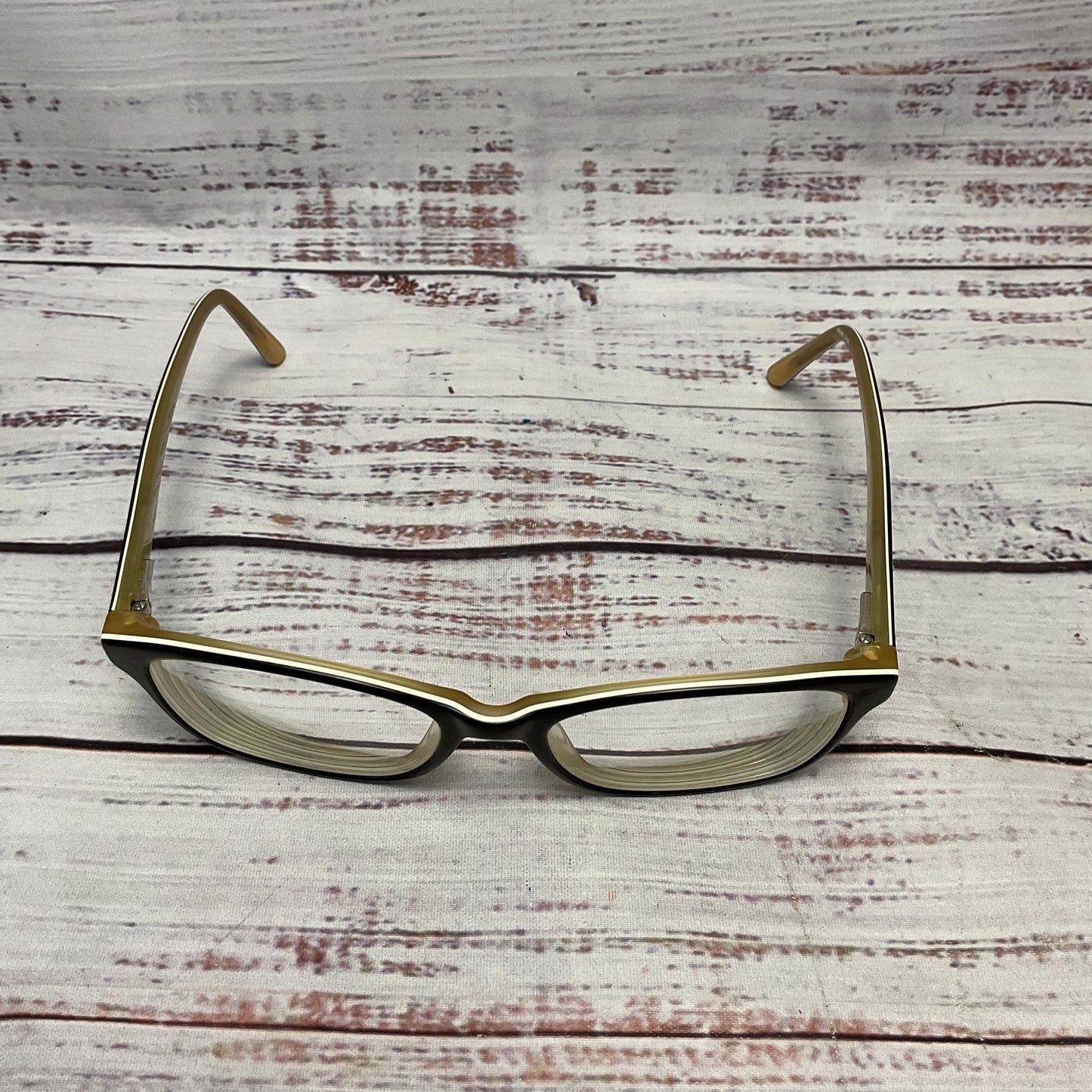 Bebe Topaz Brown Yellow Frame Glasses - Size 52 17 Frames and Case Only*