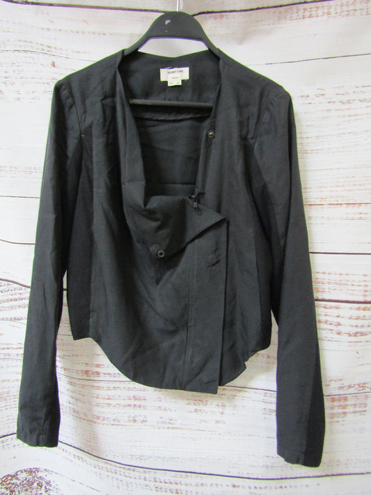 Helmut Lang Women's Black Cotton Blend Moto Jacket Size S