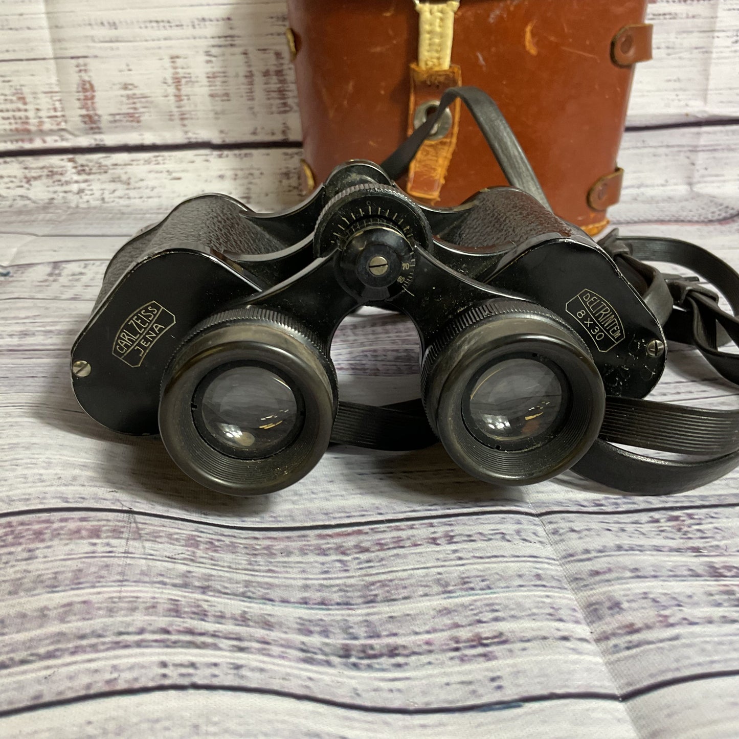 VTG. CARL ZEISS Jena Deltrintem 8x30 Lens Binoculars with Case