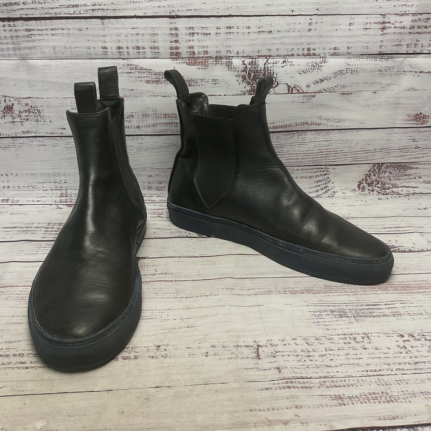 Uri Minkoff Black Leather Chelsea Boot Men Size 11