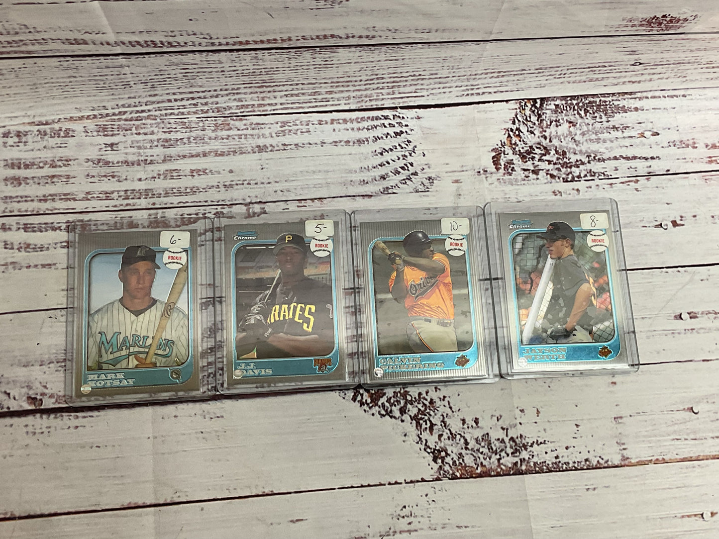Set of 4 TOPPS 1997 Bowman Chrome Werth,Hotsay, Davis, Pickering Rookie Cards