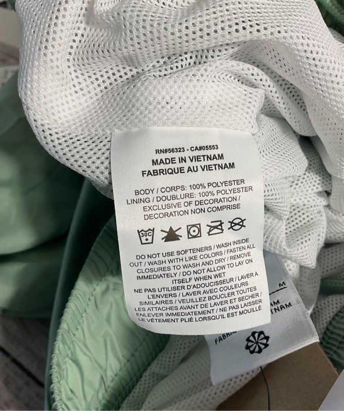 NWT Women's Nike Loose Fit Mid Rise Full Length Green Pants Size M White Striped