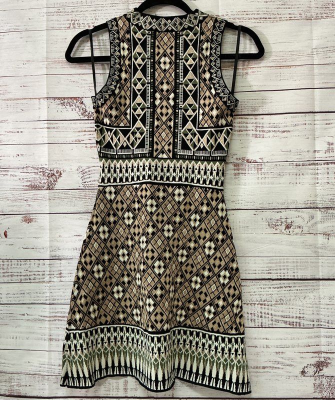 Women's Ronny Kobo Black and Gold Knit Dress Size XS