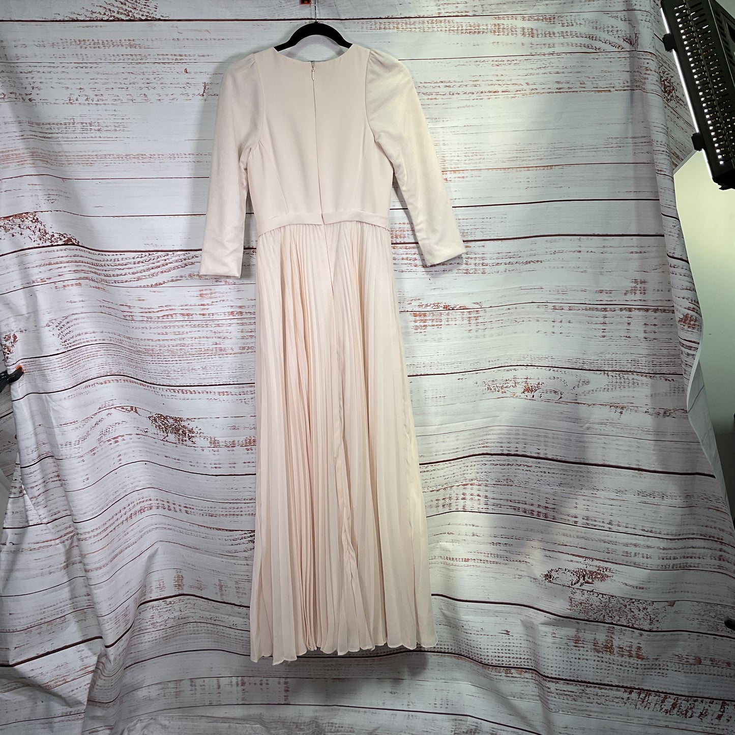 Azazie Light Pink Mid Sleeved Formal Long Dress - Size A6