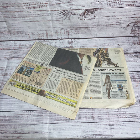 Michael Jackson Death Spanish Newspapers La Opinion/HolaLA June 26, 2009 Bundle