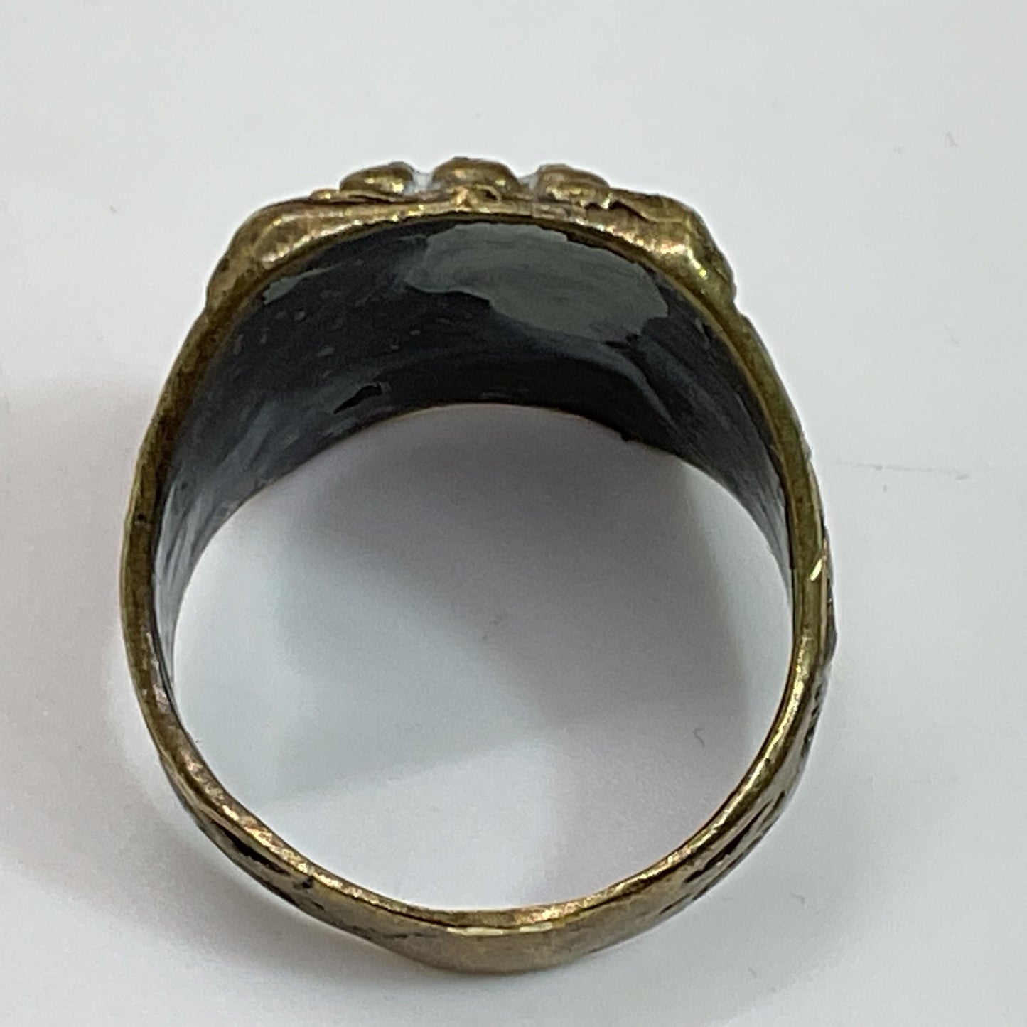 VTG. FRED HARVEY Style Brass Native American Thunderbird SZ 10.75 Ring