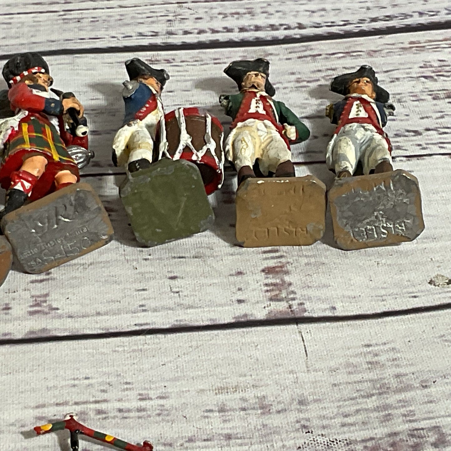 Set of 7 ANTIQUE 54mm Tin Soldiers (3 MISSING ARM/S)
