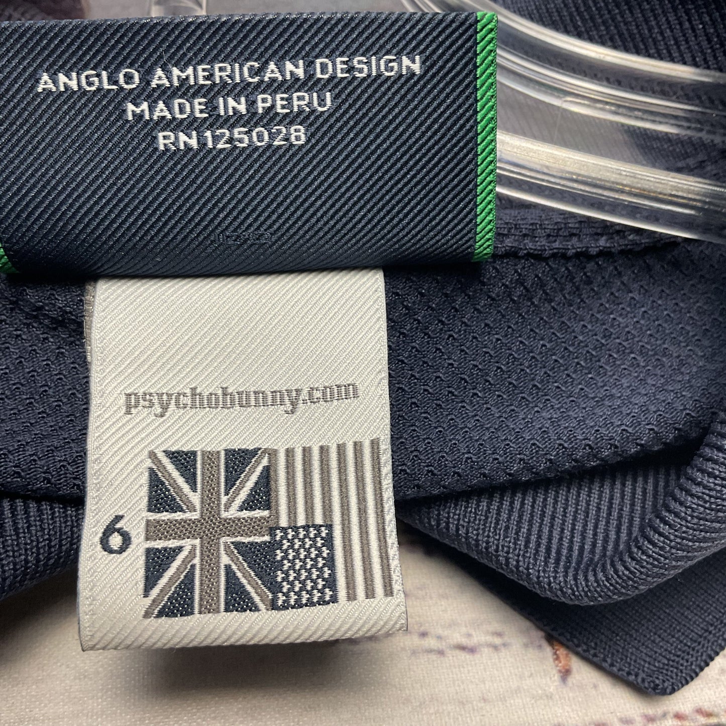 Psycho Bunny Navy Blue Pique Polo Shirt - Size 6 - L
