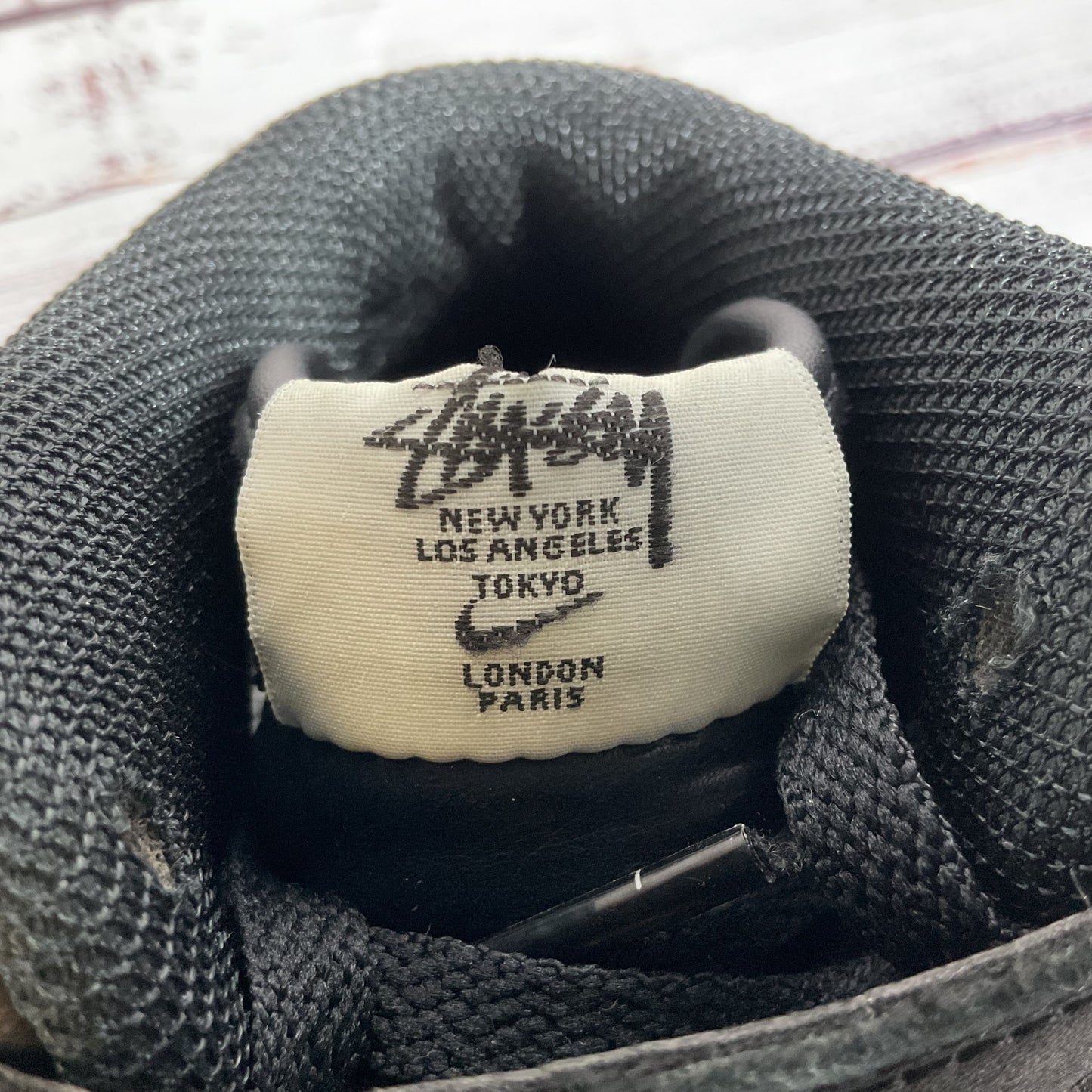 NIKE x STUSSY Air Force 1 Mid (DJ7840-001) Men's Black Snakeskin Shoes- SZ 6.5
