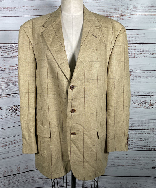 Tommy Hilfiger Vintage Windowpane Blazer Beige 48