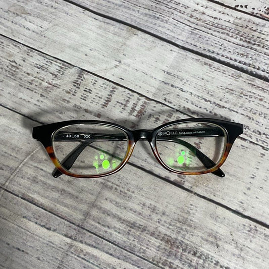 VTG. Binocle Black/Brown French Horn Rim Eyeglasses Size 40-50-130 *FRAME ONLY*