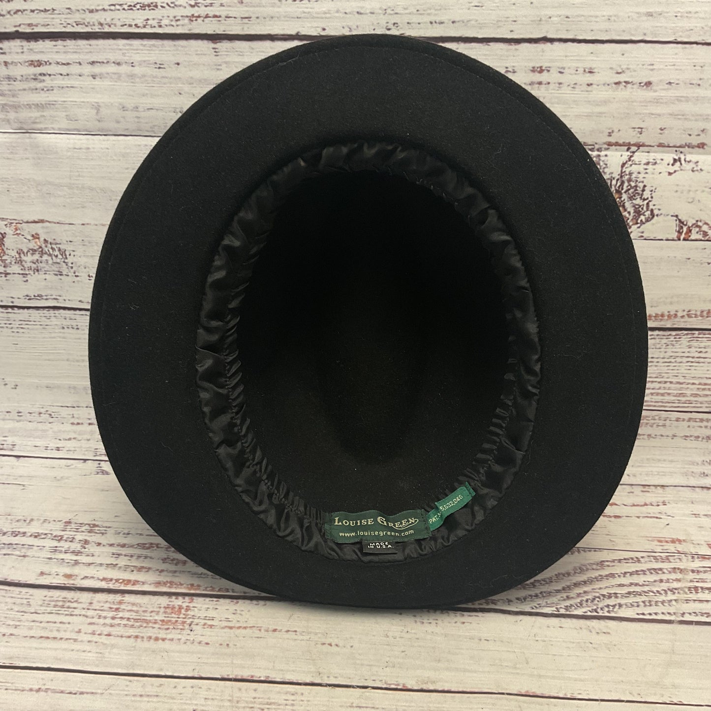 Louise Green Black Fedora Yellow Jacquard Band Hat - Size S