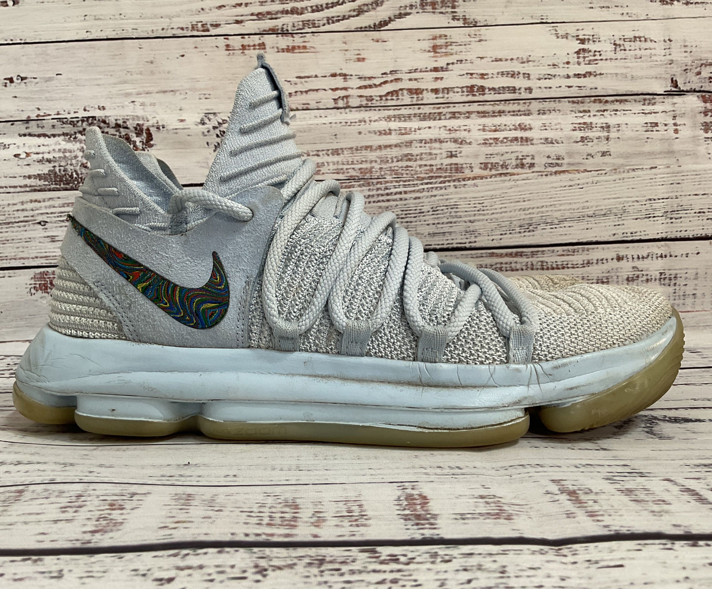 Nike KD 10 Anniversary Men's Light Blue Mid Top Sneakers Size 9.5 897817-900