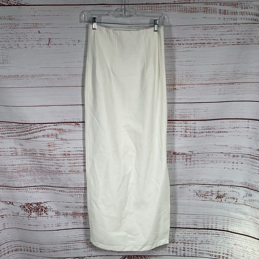 Adriana Degreas White Side Zip Midi Pencil Skirt - Size P/S