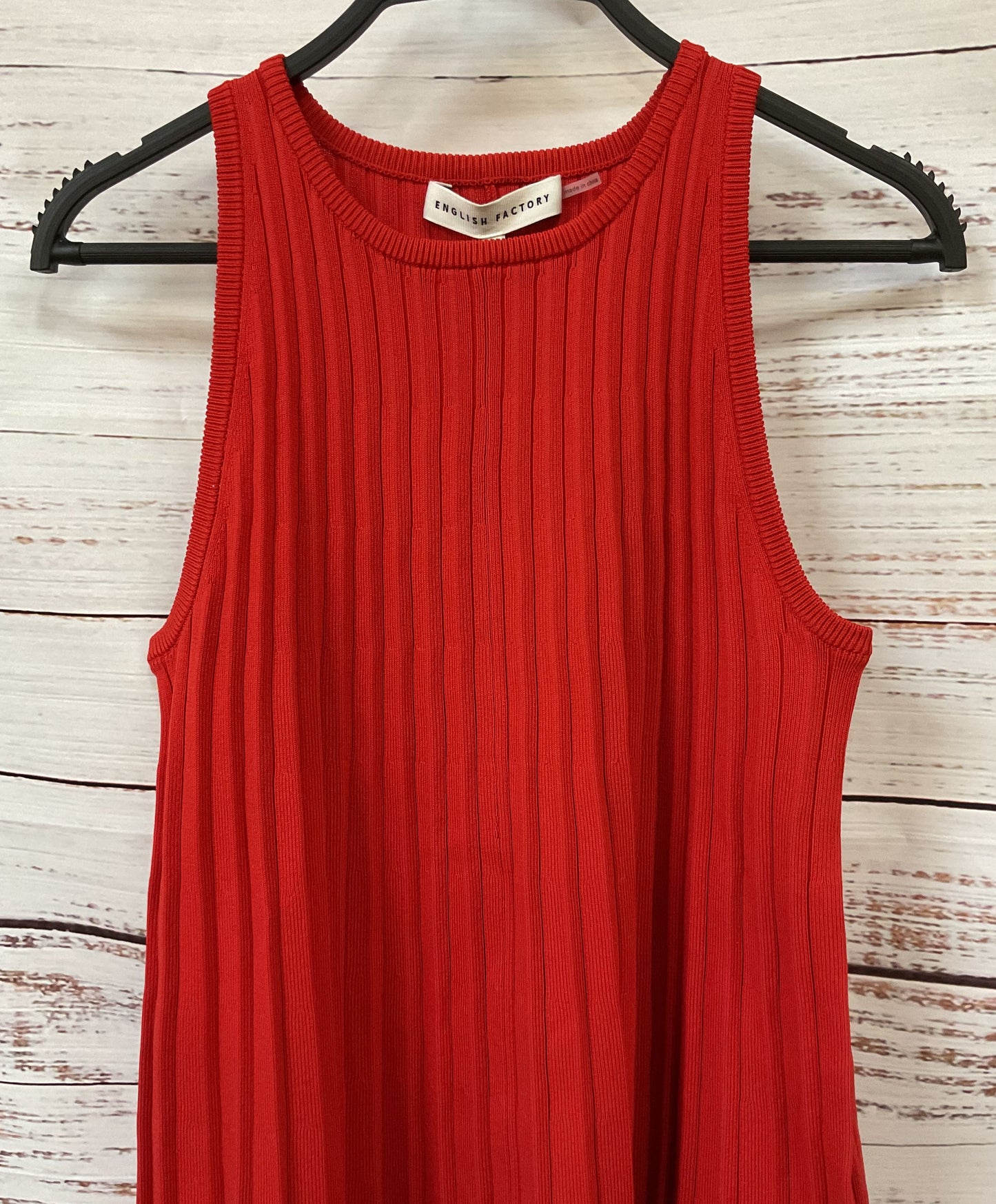 English Factory Women's Orange Pleated A-line Knit Mini Dress Size S