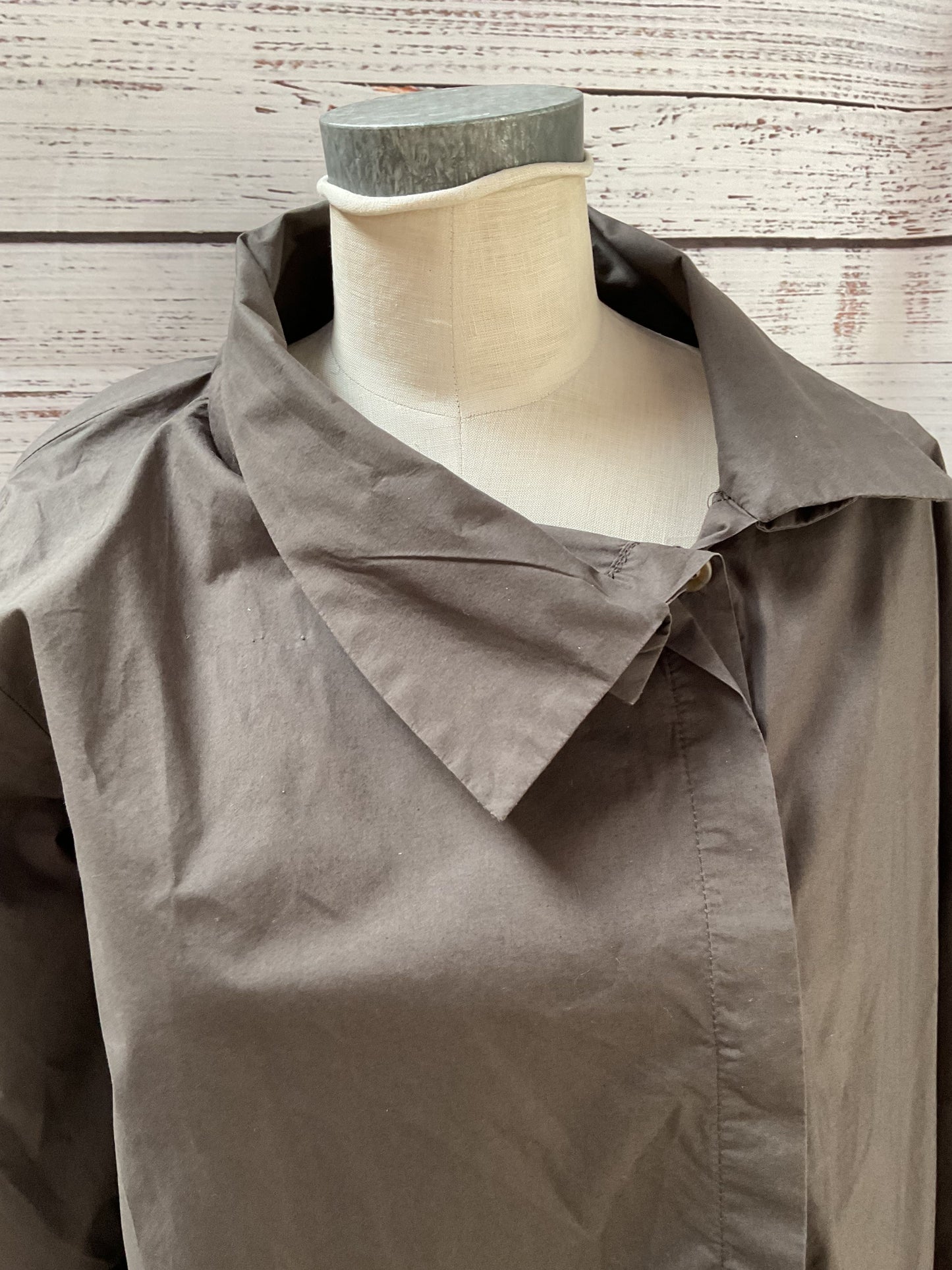AmmA kadem Grey Asymmetric Collar Long Sleeve Button Up Shirt - Size OS