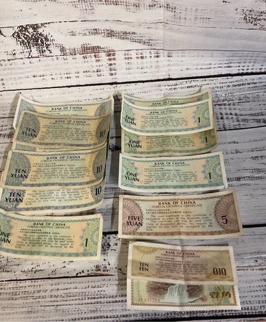 Bank Of China Exchange Certificate Note Bills One, Five, Ten Yuan