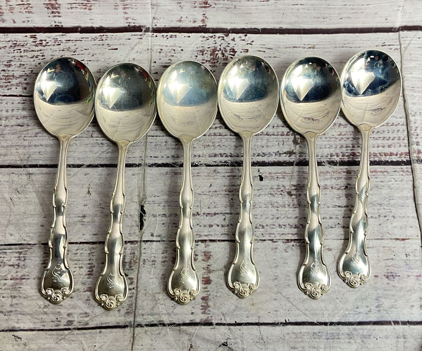 Gorham Vintage Set of 12 Rondo Soup Spoons Sterling Silver