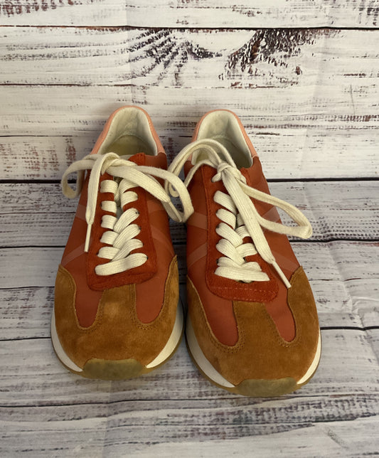Vince Ohara Suede Trimmed Lace Up Sneakers Red 6.5