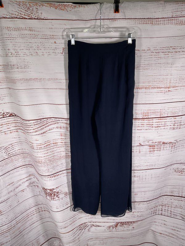 Anopia Collezioni Women's Navy Blue 100% Silk Pants Size 4