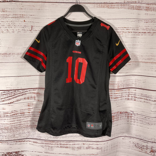 San Francisco SF 49ers Nfl Jimmy Garoppolo #10 Black Red Football Jersey Size L