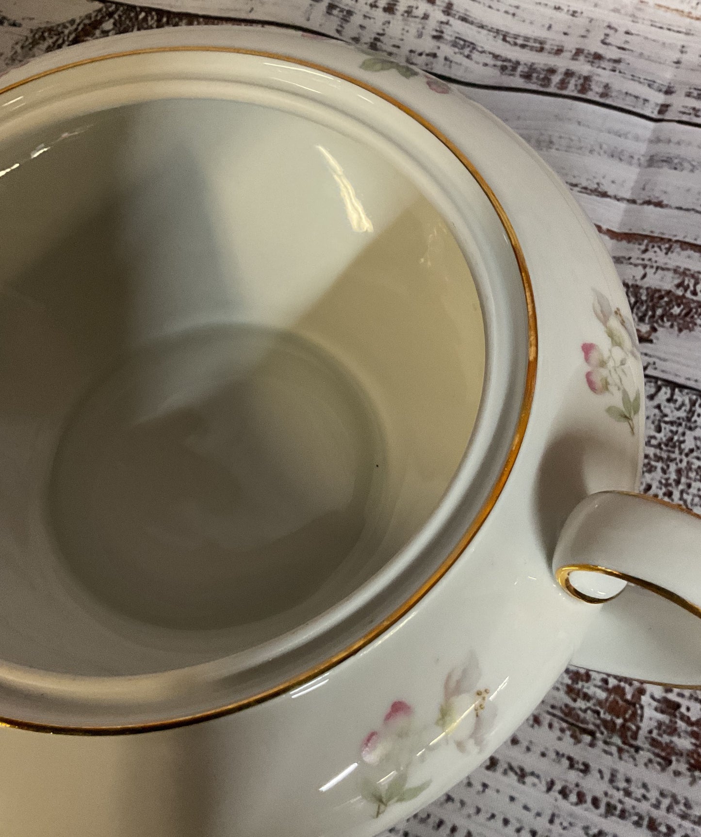 Vintage Tirschenreuth Bavaria Apple Blossom Porcelain Soup Tureen Germany