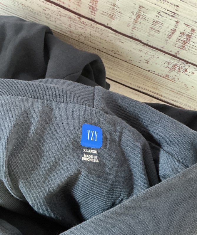 Men's YZY x GAP Blue Hoodie Zip Up Sweatshirt Size XL