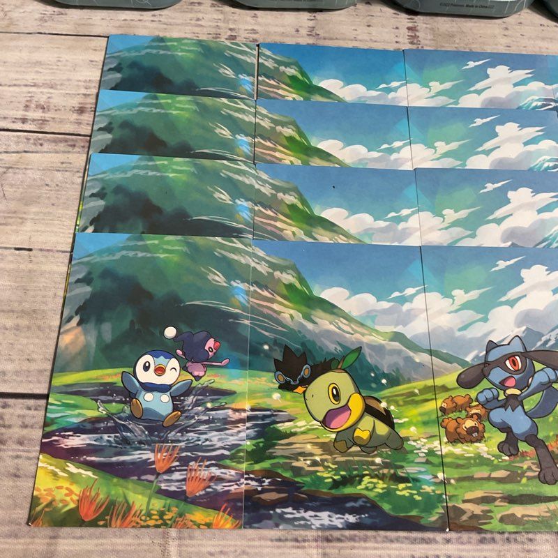Lot Of 16 Pokemon TCG Sinnoh Stars Mini Tins Empty + 4 Full Sets Of Art Cards
