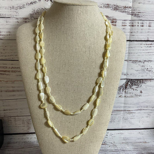 VTG. Mother of Pearl Beaded 55" Necklace