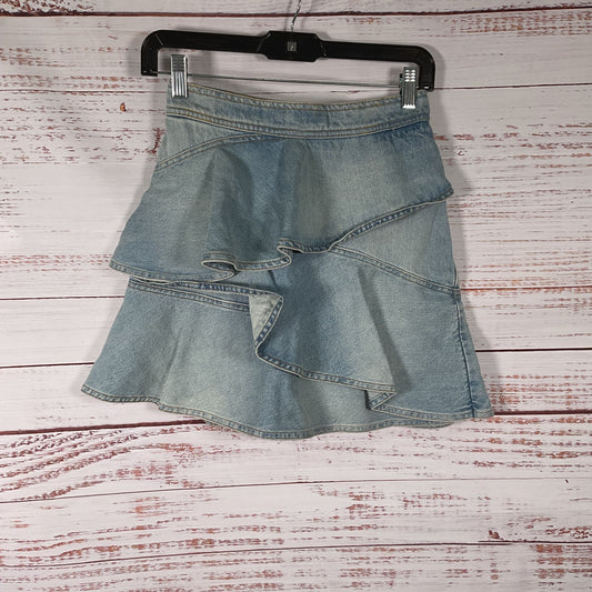 Isabel Marant Etoile Blue Denim 100% Cotton Ruffle Mini Skirt - Size 36