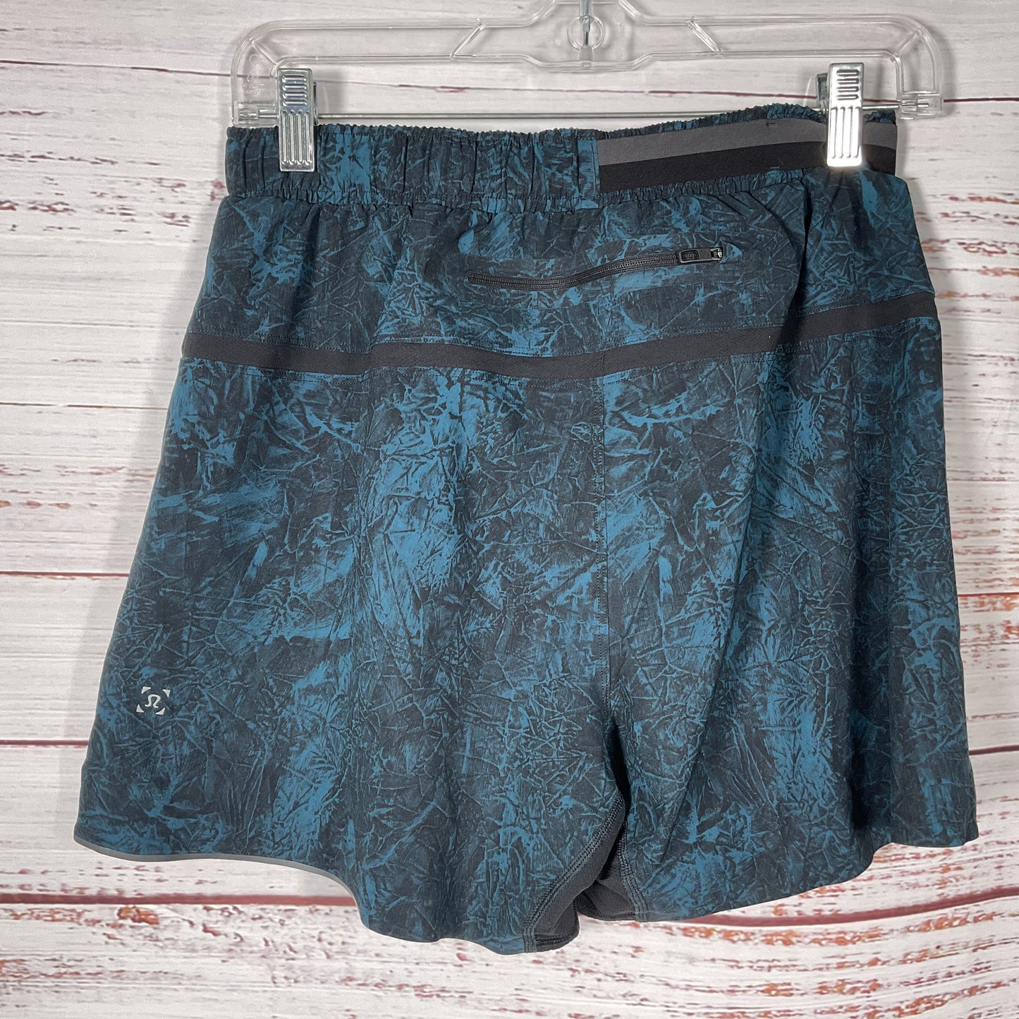 Lululemon Surge Dark Blue Wrinkle Design Linerless Shorts - Size S