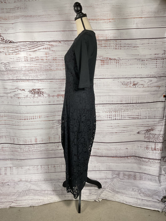 Morgane Le Fay Black Lace Long Sleeve Dress - Size M