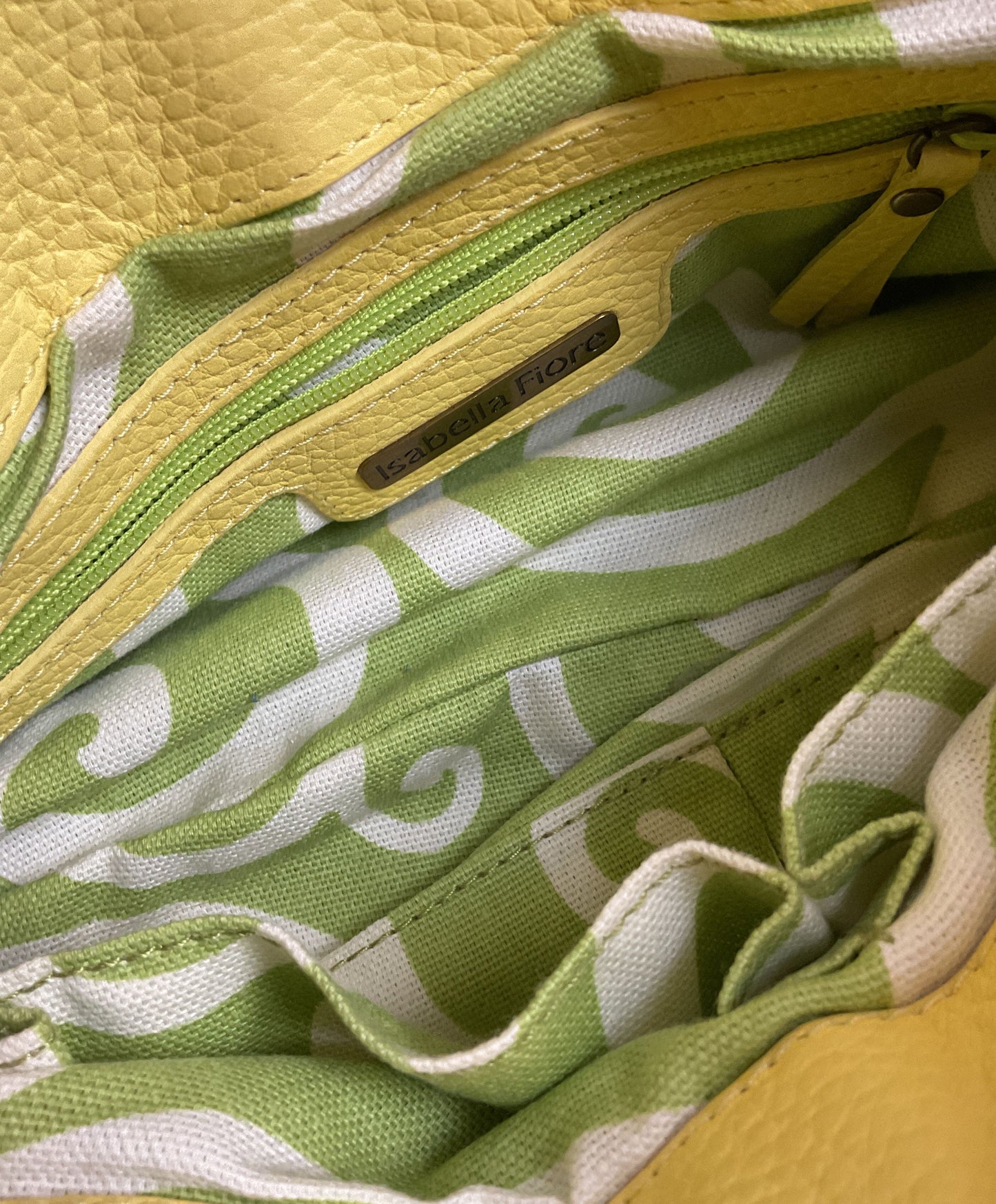 Isabella Fiore Whip Stitch Leather Top Handle Bag with Silver Hardware Rings