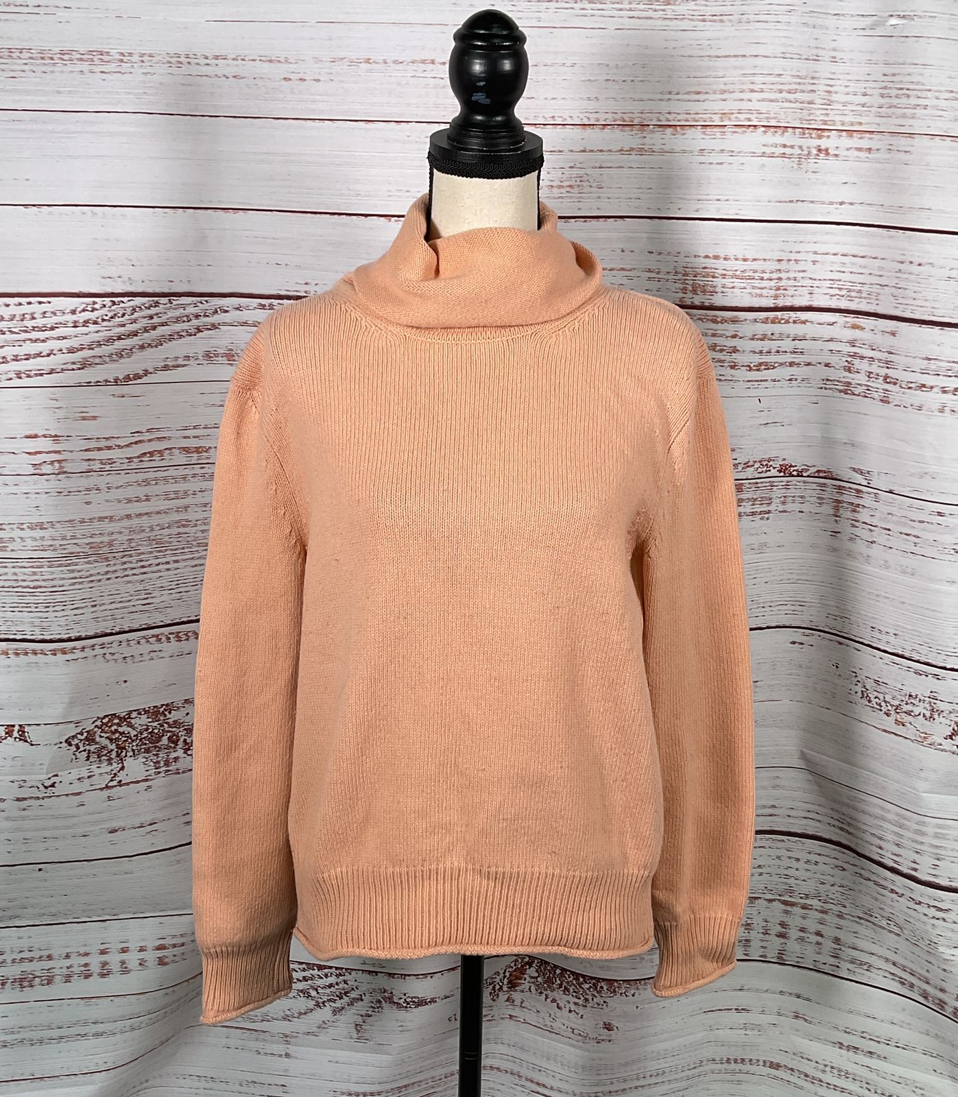 Nina Ricci Turtleneck Open-Back Sweater Coral S