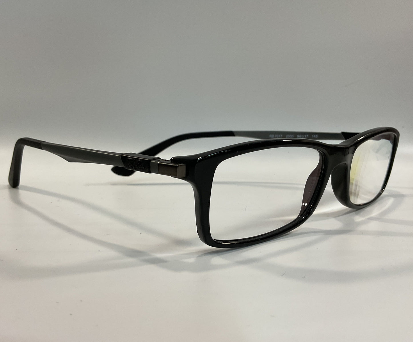 Ray-Ban RB7017 2000 Men's Black Rectangular Eyeglasses Frame
