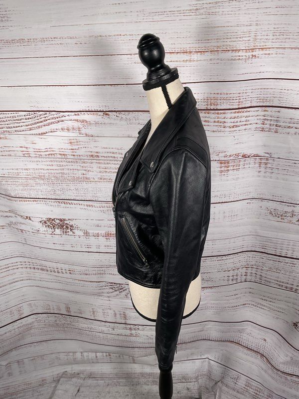Women's Levi's MOTO Black Faux Leather Biker Jacket Size XS