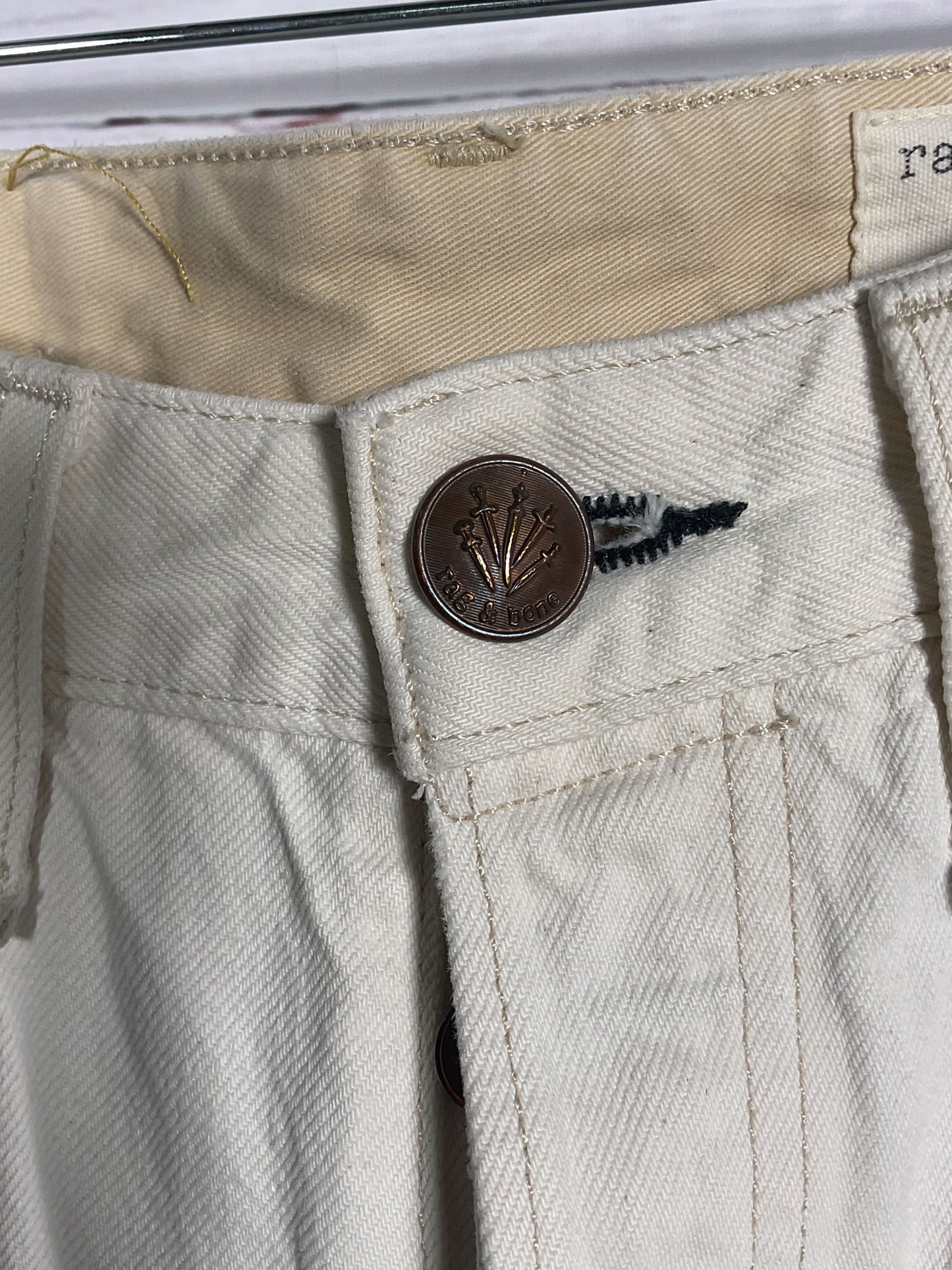 Rag & Bone White High Rise Wide Leg Jeans - Size 24
