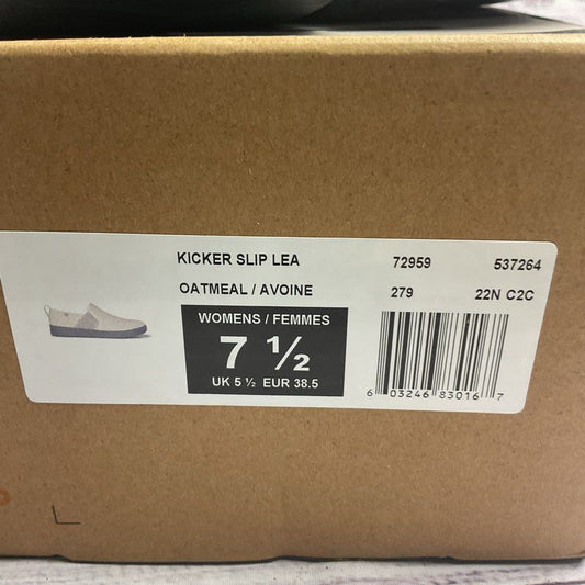 Bogs Kicker Slip Lea Oatmeal Beige Slip-On Shoe Women's Size 7.5 US