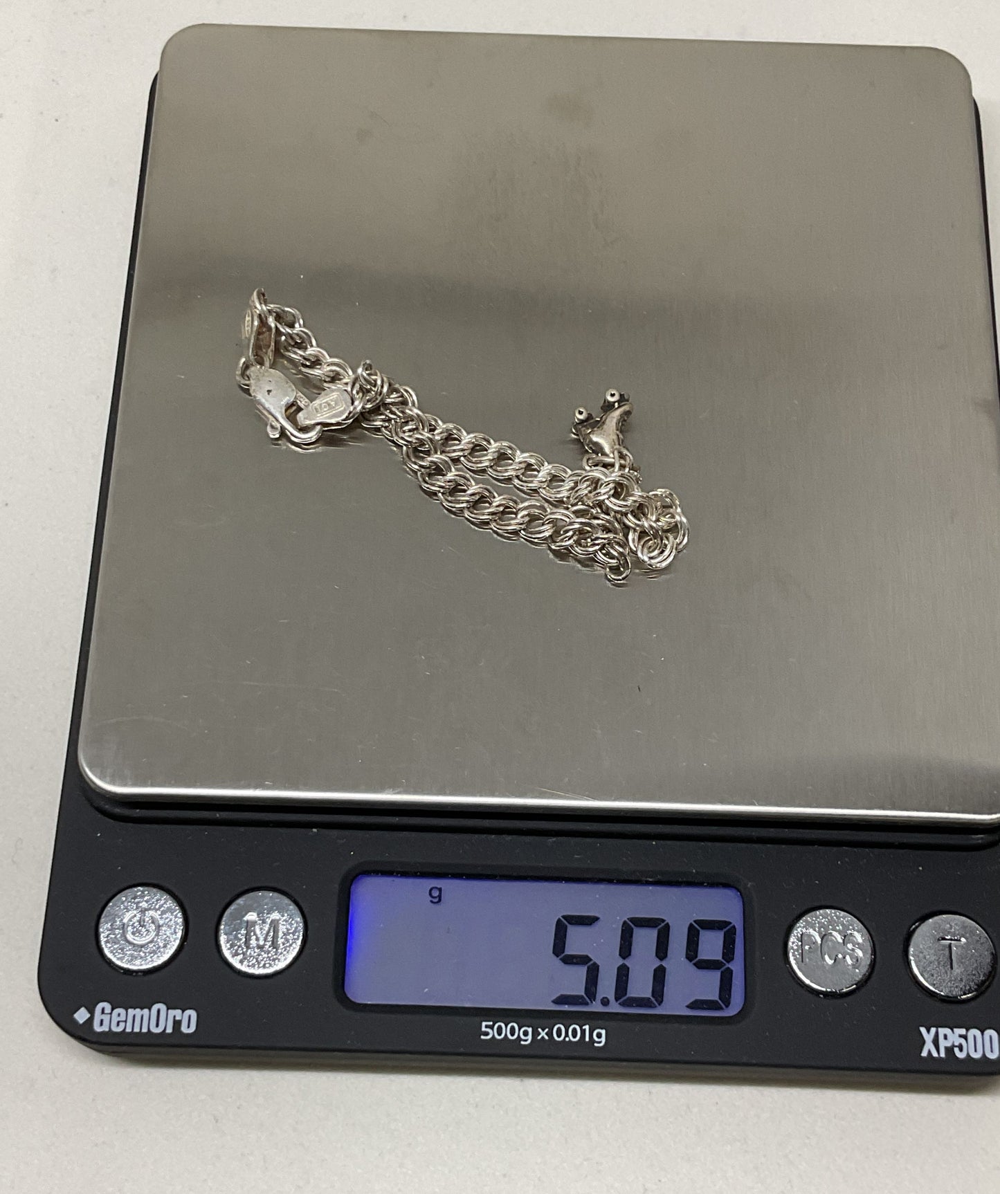 AGI Sterling Silver Chain Bracelet Roller Skate Charm 6.75"