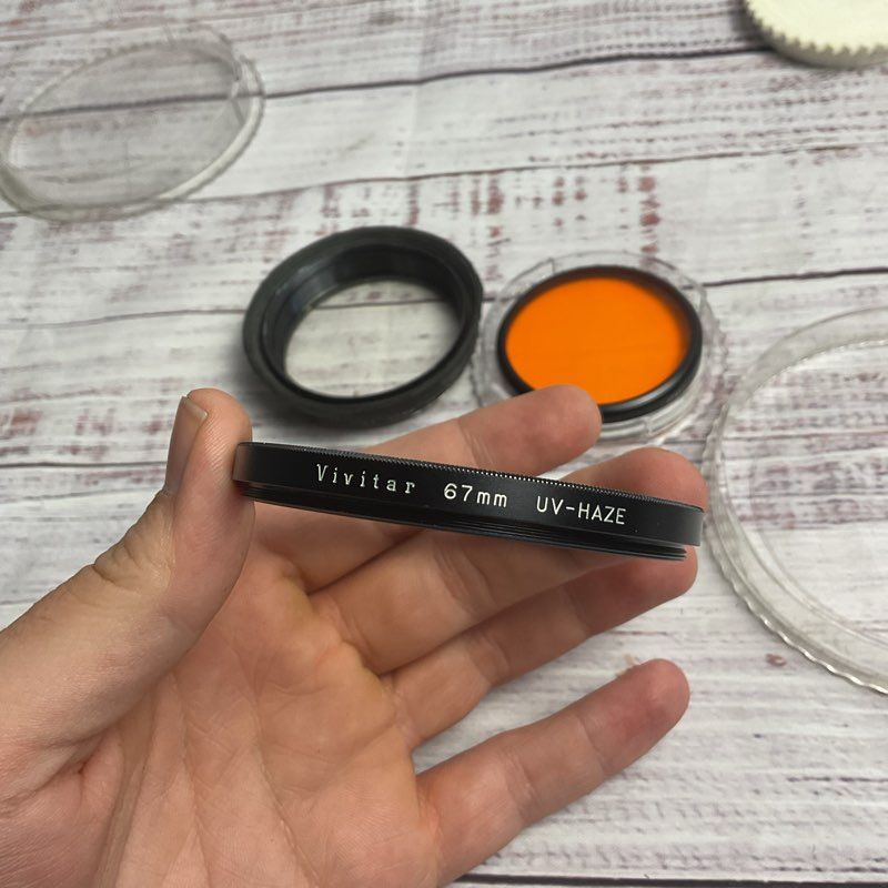 Vivitar Lot Of 5 Screw On Lens Filters UV Haze, Light Green, Orange, Red No. 25