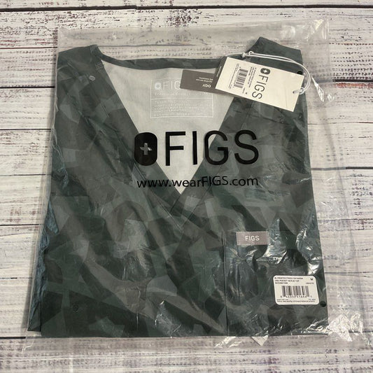 NWT Figs Freex Lined Catarina One Pocket Scrub in Dark Green Camo - Size M