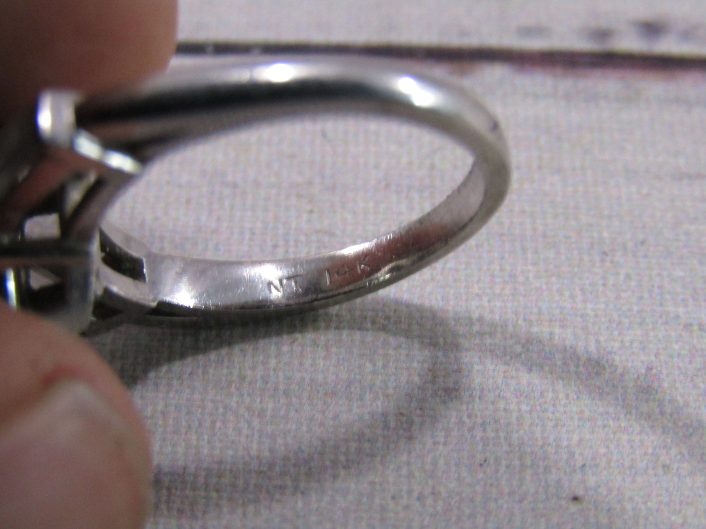 14k White Gold Marquise CZ Cocktail Ring Size 6.5