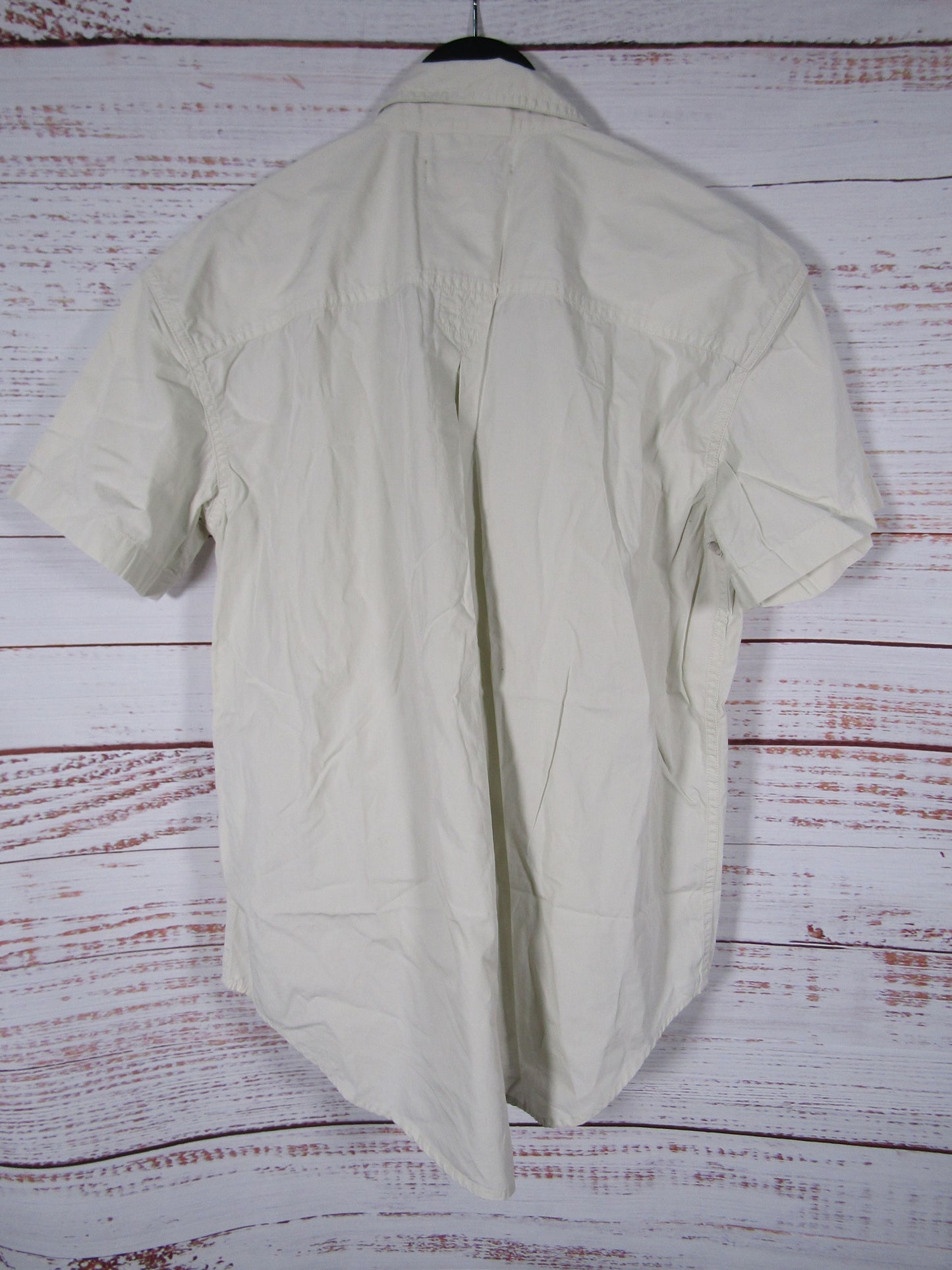Outerknown Men's White Short Sleeve Button Down Shirt Size S